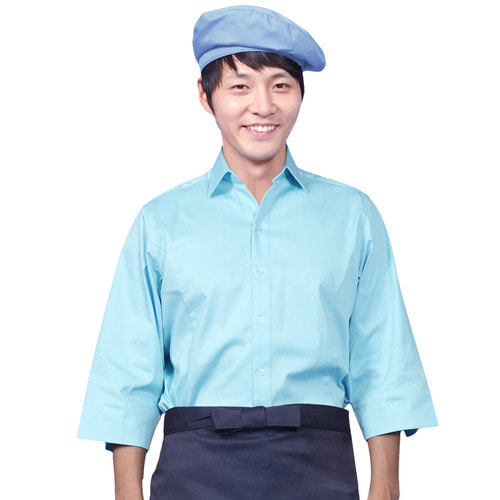 SE107 스판 칠부 셔츠 직원복  패스트푸드 유니폼