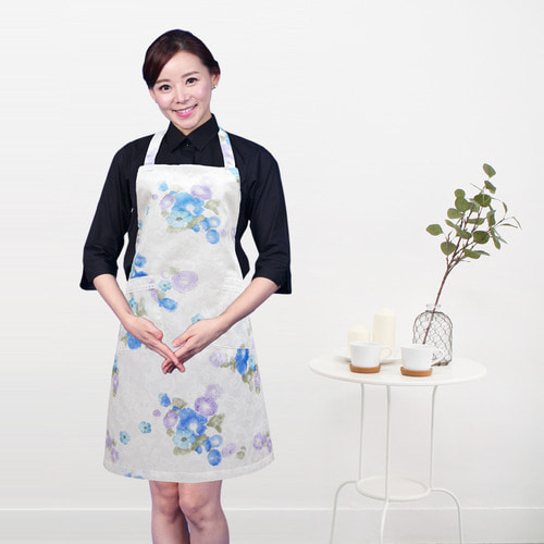 KAE50 블루꽃 앞치마 예쁜 화원 꽃집 플로리스트 카페