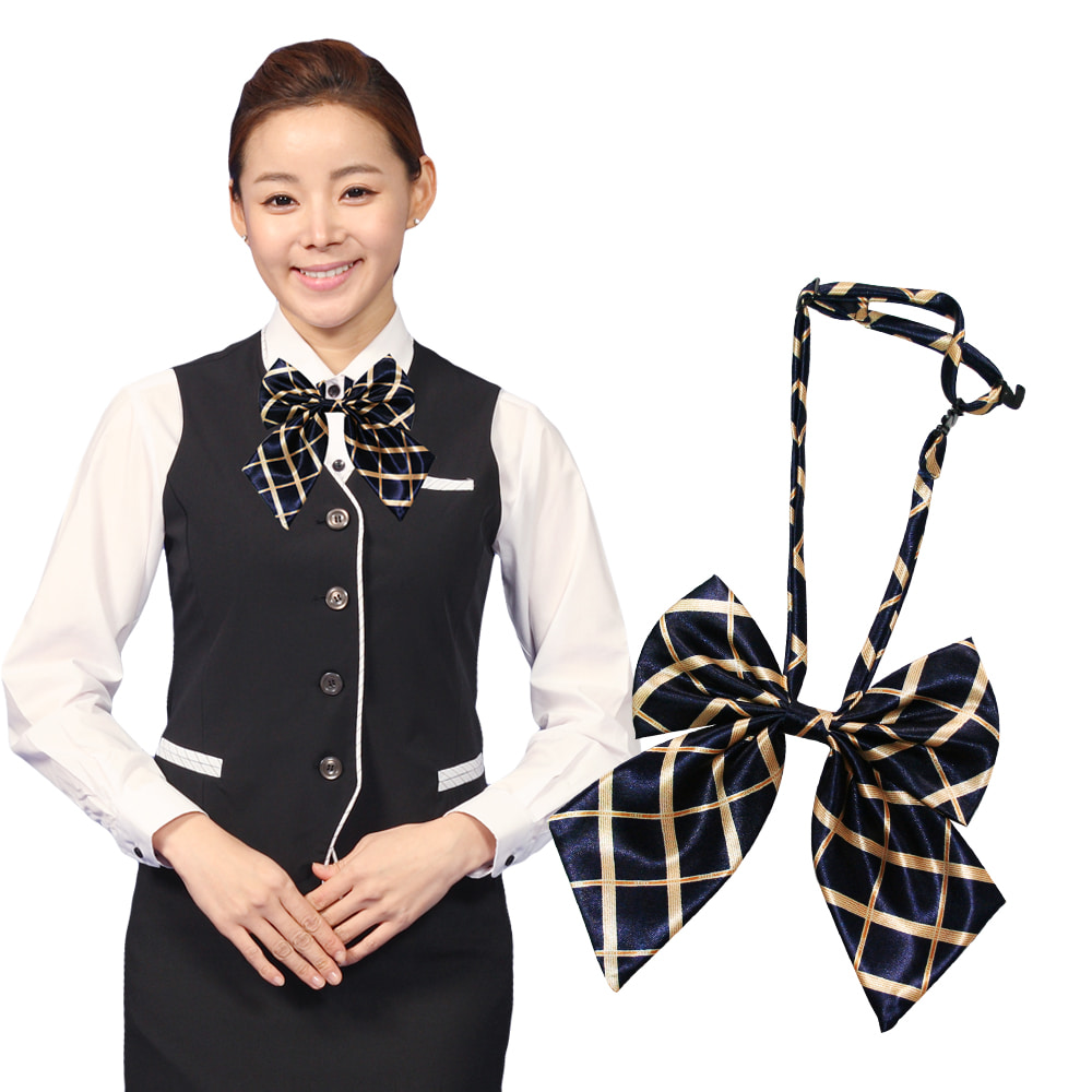 YW015 리본 넥타이 서빙 교복 유니폼 자동