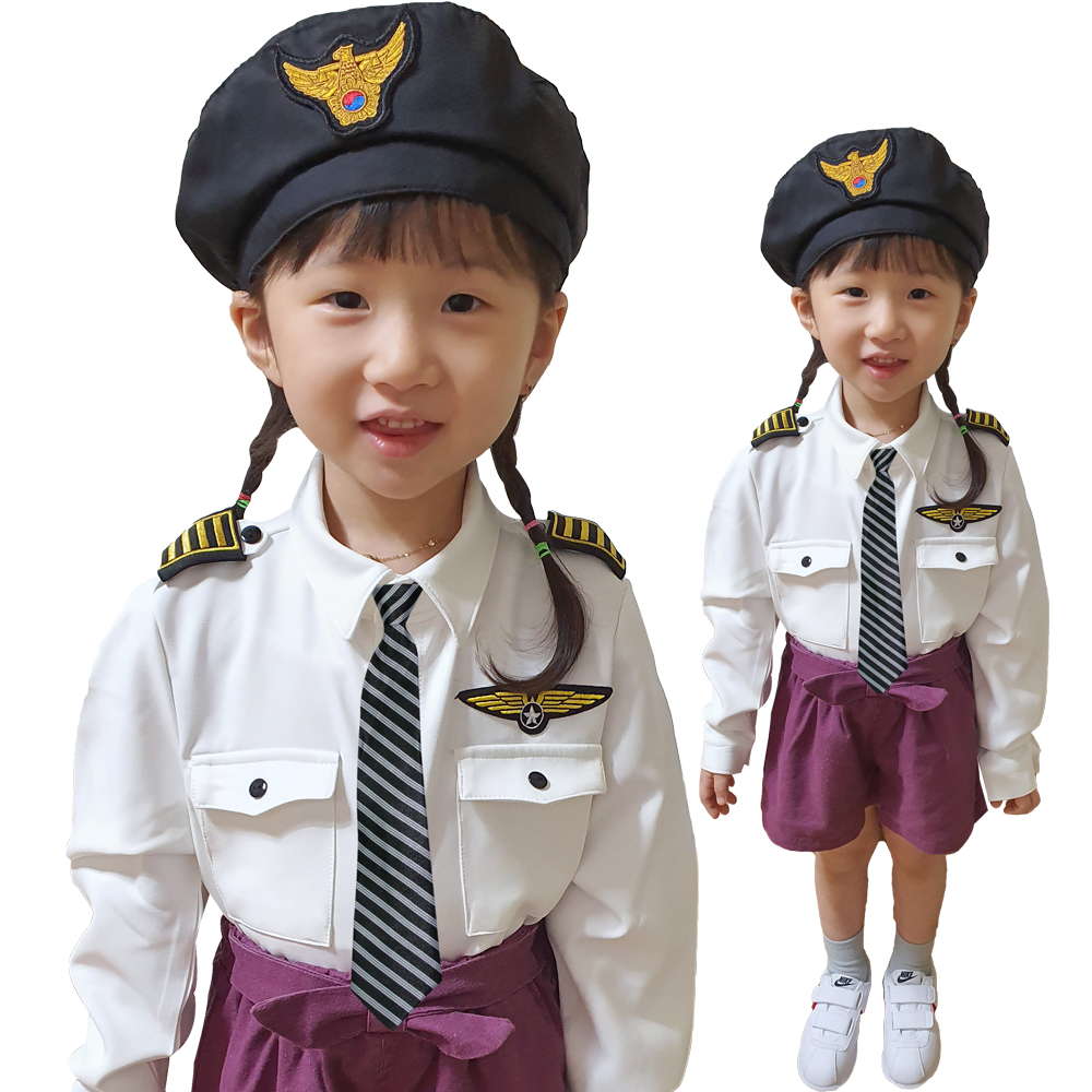 CW43 아동 파일럿 의상 역할놀이 직업체험 유치원